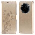 thumbnail image 1 of For Realme 14 Pro 5G Leather Case Butterfly Floral Imprint Wallet Stand Cover - Green, 1 of 5