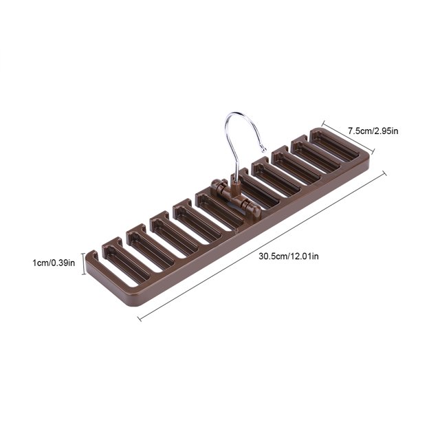 Organizador de estante para bufandas, organizador de espacio para guardarropa, 12 x 2,87 x 5,51 pulgadas, organizador de estante para cinturón con 10 ranuras, plástico para ANGGREK CEJY05