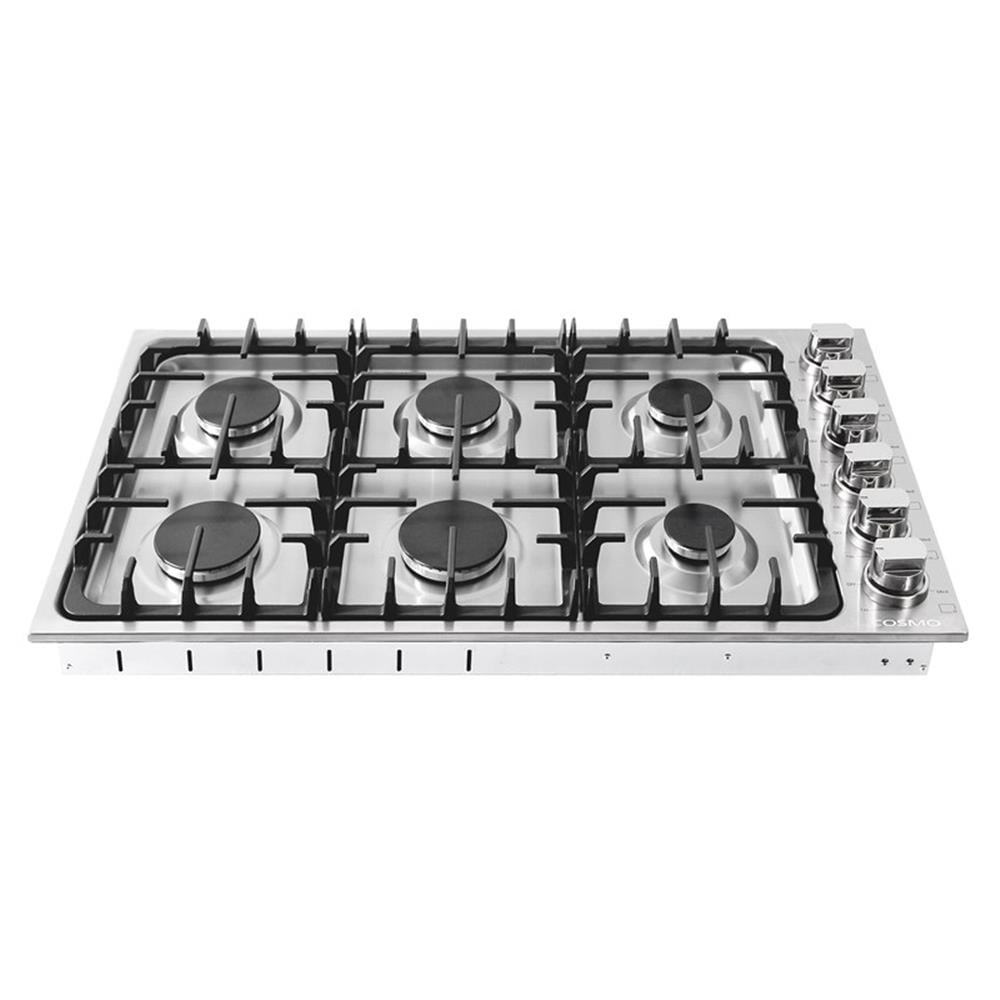 Pemberly Row 36 in. Drop-In Stainless Steel Gas Cooktop in Silver