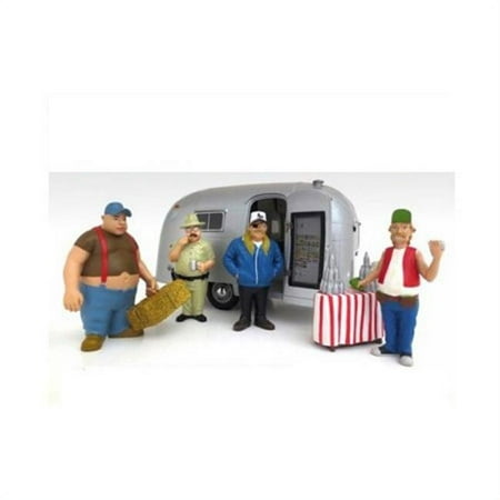 American Diorama 23875-23874-23876-23873 Trailer Park Figure Set for 1-18 Scale Model Cars, 4 Piece