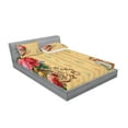 thumbnail image 2 of Ambesonne Vintage Fitted Sheet & Pillow Sham Set, Romantic Country Roses, Full, Sand Brown Pale Pink, 2 of 2