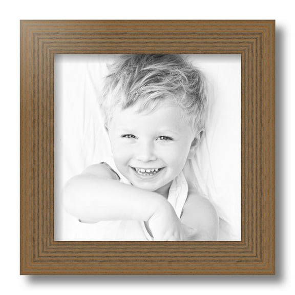 ArtToFrames 10x10" Honey Picture Frame, Brown Wood Poster Frame, with Regular Glass and Foam Backing 3/16 inch (FBPL-4459)
