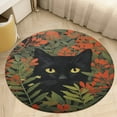 thumbnail image 5 of The Cat Is Hiding Washable Round Rug -Circle Area Rugs for Nursery Bedroom, Vintage Non Slip Non Shedding Low Pile Carpet for Living Room Coffee Table Entryway, 5 of 7