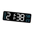 thumbnail image 4 of Reloj despertador digital, pantalla LED,  degreeC/ degreeF, temperatura electrónica de 12/24 horas y Azul, 4 of 9