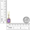 thumbnail image 3 of Gem Stone King 6.85 Ct Emerald Cut Purple Amethyst 18K Yellow Gold Plated Silver Pendant, 3 of 5