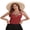 Red, variant on Women's Summer Halter Tank Tops Solid Color Sleeveless Square Buckle Decor Ruched Vest