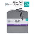 thumbnail image 2 of Mainstays Washed Ultra Soft Microfiber Bed Sheet Set, Twin-XL, Soothing Grey, 3 Piece, 2 of 6