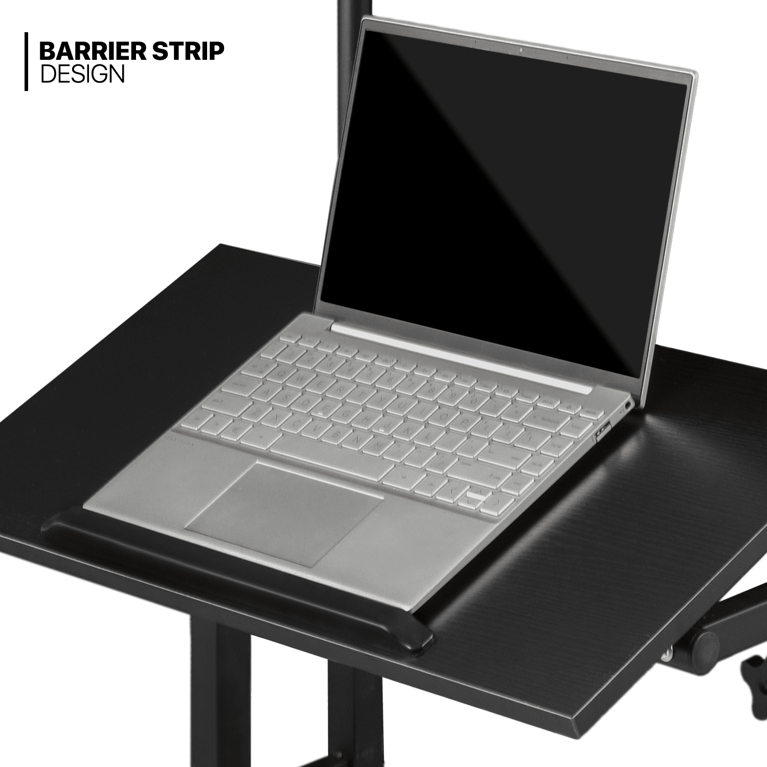 MoNiBloom Mobile Computer Desk with Tilting Table, Adjustable Small Standing Desk with Monitor Shelf for Standing or Sitting, Black