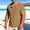 Gold, variant on Men's Linen-Cotton Tee, Short-Sleeve V-Neck Casual Top with Pocket Gray Size XL