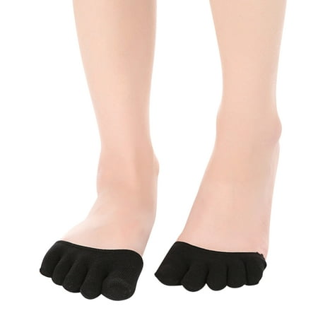 

BSDHBS Socks Women s Solid Half Palm Five Finger Socks Invisible Socks Sweat Absorbent Socks Sponge Pad Black