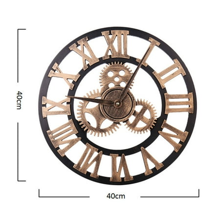 FUTUREORYY 1Set Rust Color Industrial Style Gear Wall Clock For Bar And Office Decor