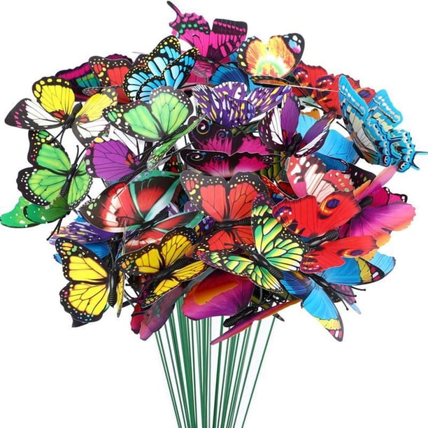 Inteprter Maceta decorativa de larga vida útil para decoración de jardín, mariposa resistente y duradera, 50 piezas Jardín y Patio