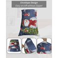 thumbnail image 6 of Navy Blue Christmas King Pillow Cases Set of 2 - Microfiber Bed Throw Pillow Covers, Gifts Xmas Tree Snowman Snowflake Winter Decorative Lumbar Pillow Cover with Envelope Closure for Sofa 20"x36", 6 of 6