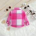 thumbnail image 5 of UAYOTSE Toddler Kids Baby Boys Girls Flannel Plaid Shirt Long Sleeve Button up Tops Outfits(3-4 Years,T49-Hot Pink), 5 of 8