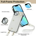 thumbnail image 2 of ShellTech for iPhone 13 Case with Card Holder and Strap - Zipper Pocket,Lanyard Strap,Credit Card Holder,Stand Ring,Cute Phone Wallet Case for Women,White, 2 of 10