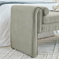 thumbnail image 2 of Smilegend Upholstered Storage Ottoman Bench, 50 Inch Large Storage Chest with Rolling Arms, Linen Fabric Bed End Bench for Bedroom, Living Room, Entryway, Gray, 2 of 8