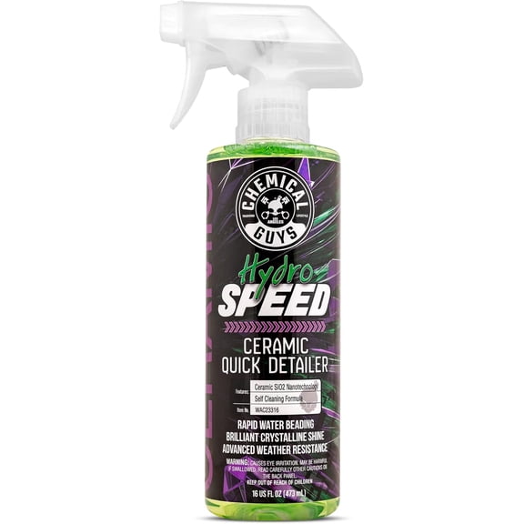Chemical Guys HydroSpeed Ceramic Quick Detailer Spray - SiO2 Shine Car Detailer Spray for Cars, Trucks, SUVs, Motorcycles and RVs, Boosts Gloss, Hydrophobic Protection and Slickness, 16 oz