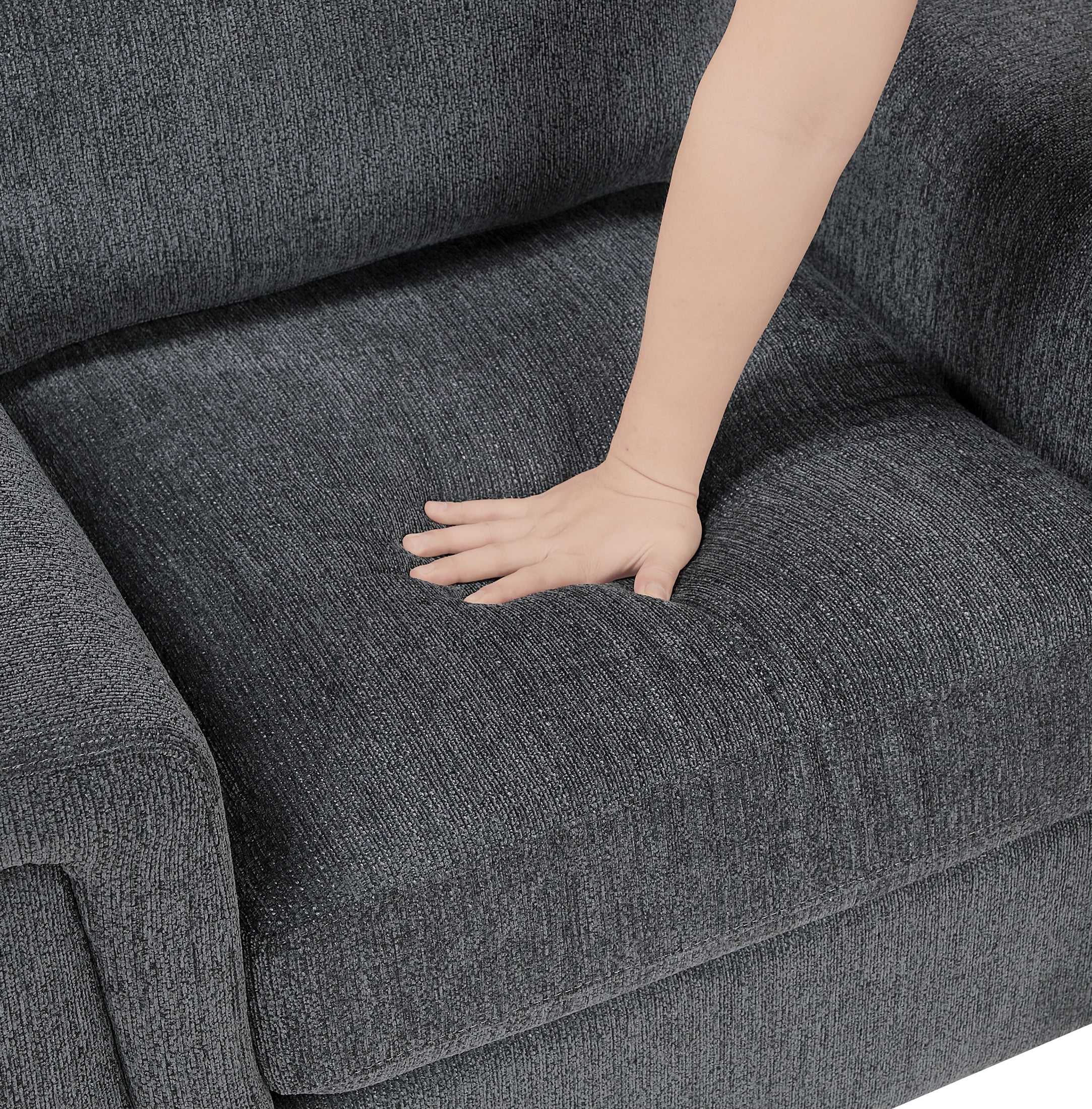 OakvillePark Sylvanora Chenille Arm Chair, Dark Gray