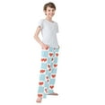 thumbnail image 4 of FORMRS Kids Pajama Pants with Pockets Size 11-12Y Boys Lounge Sleep Bottoms, Light Blue Checkered Heart, 4 of 8