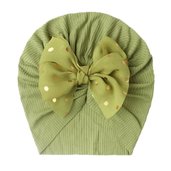 Splozh Newborn Baby Girls Hats Baby Girls Turban Hats with Bow Caps Cute Headwraps for Toddlers Green,One Size