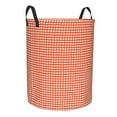 thumbnail image 2 of Fotbe Orange Gingham Laundry Basket with Handles, Waterproof Large Laundry Hamper, Wash Bag for Corner Dorm, Rolling Laundry Basket with Handles-Small, 2 of 8
