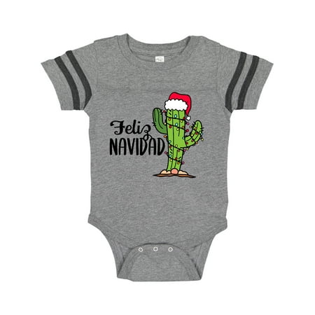 

Inktastic Feliz Navidad Christmas Cactus in Santa Hat Gift Baby Boy or Baby Girl Bodysuit