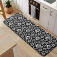 thumbnail image 5 of Black Daisy Flower White Blooms Pattern Kitchen Rug Mat,Kitchen Runner Rugs Non Skid Washable,Decorative Kitchen Floor Mats for Kitchen,Sink,Laundry,17"x47.2", 5 of 7