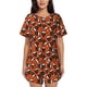 thumbnail image 1 of Fotbe Owls And Boo Conjunto de Pijama Estampado para Mujer, 2 Piezas, Ropa de Dormir con Camiseta de Manga Corta y Shorts Suaves-Large, 1 of 6