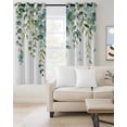 thumbnail image 2 of Eucalyptus Green Blackout Curtains for Bedroom Living Room Darkening Curtains 84 Inch Length 2 Panels Set Gradient Leaves Retro Watercolor Plant Window Curtain Window Treatment Grommet Drapes 52"x84", 2 of 9