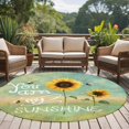 thumbnail image 5 of Round Area Rug 8ft,Watercolor Farm Sunflowers Washable Carpet Non-Slip Runner Accent Rugs Indoor Floor Mat for Bedroom Living Room Decor,You Are My Sunshine, 5 of 9