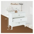 thumbnail image 2 of White Fluted 3 Drawer Dresser - Modern Bedroom Chest, Wide Nightstand for Living Room - Wood Storage Cabinet Furniture Set 15.7"D x 31.5"W x 29.5"H (3 Drawers), 2 of 3