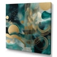 thumbnail image 2 of Designart "Contour Circles in Vivid Emerald and Gold III" Abstract Wall Art - Modern Gold Abstract Shapes Entryway Wall Art Print, 2 of 6