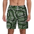 thumbnail image 3 of Uemuo Green Snakeskin Pattern Mens Swim Trunks Quick Dry Board Shorts with Mesh Lining, Stretch Beach Shorts Quick Dry No-Chafing Board Shorts-3X-Large, 3 of 9