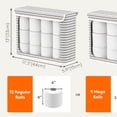 thumbnail image 2 of Flip Top Dustproof Storage Box, Clear Center Transparent Container, 17.3x5.9x13 Inch Toilet Paper Organizer, for Bulk Jumbo Roll Tissue Storage Bathroom Laundry Room Beige, 2 of 6