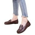 thumbnail image 3 of Xiaoxatg Women's Casual Shoes Ladies Soft Sole Large Size Lightweight Stirrup Shallow Mouth Comfort Design Shoes 8 Coffee, 3 of 9
