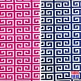 thumbnail image 4 of Greek Key Print Design Hot Pink & White Stretch Poly-Spandex Fabric 58" Wide, 4 of 4
