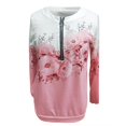 thumbnail image 3 of Bovemsi Hoodies for Women Vintage Sports Basic Quarter Zip Floral V Neck Micro Elastic Long Sleeve Fall Winter Comfort Tops for Women Trendy Pink XXL, 3 of 4