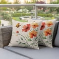 thumbnail image 5 of Pack of 2 Outdoor Pillow Covers 20x20 Inch Waterproof Orange Red Flowers Throw Pillow Covers,Decorative Couch Pillow Shams Protectors Farmhouse Pastoral Botanical Patio Pillowcases Cushion Covers, 5 of 8