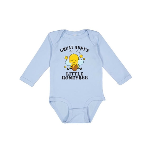 Inktastic Cute Bee Great Aunt's Little Honeybee with Stars Boys or Girls Long Sleeve Baby Bodysuit