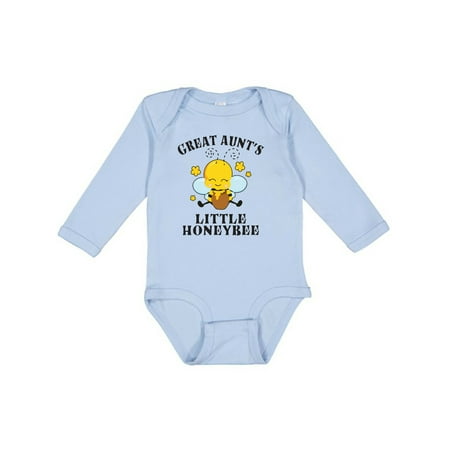 

Inktastic Cute Bee Great Aunt s Little Honeybee with Stars Gift Baby Boy or Baby Girl Long Sleeve Bodysuit