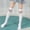F White, variant on NAISIBABY Girls Over Knee High Socks, Seamless Crew Cut Cotton Stretch School Uniform Sports Long Socks White 3-12T