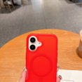 thumbnail image 2 of Allytechgroup Magnetic Translucent Back Case Cover for Apple iPhone 16 Plus, Rugged Bumper Heavy Duty Shockproof Anti-Scratch Protective Stylish Phone Case for Women Men, Red, 2 of 10