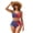 American Flag, variant on Sun Moon Star Print Bikinis Set for Women 2 Piece Spaghetti Strap Swimsuits Bathing Swimwear Bathing Suit for Beach Vacation Pool, XS