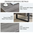 thumbnail image 6 of TesNus Rectangle Rustic Coffee Table, Modern Farmhouse Wood Simple Coffee Table with Metal Legs, Center Table for Living Room,Gray, 6 of 18