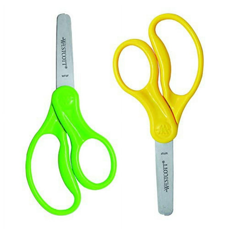 Safety Scissors Set for Toddlers & Preschoolers Bundle -- 3 Pairs for Left-Handed and Right-Handed Kids Plus Reward Stickers