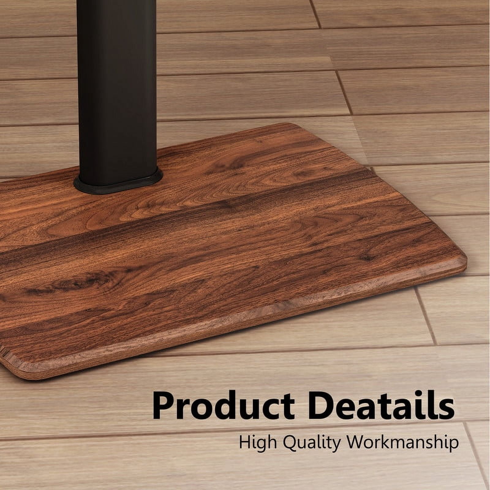 FITUEYES Floor TV Stand for 32-70 Inch Flat or Curved TVs up to 88 lbs, Height Adjustable, Swivel TV Mount Stand with Sturdy Wood Base, Walnut