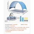 thumbnail image 3 of VEVOR Beach Tent Sun Shelter for 3 Person, UPF 50+ Protection,Portable Sun Shade Canopy with Carrying Bag & Ground Stakes, Lightweight and Easy Setup Beach Umbrella for Camping Fishing Outdoor Picnic, 3 of 9