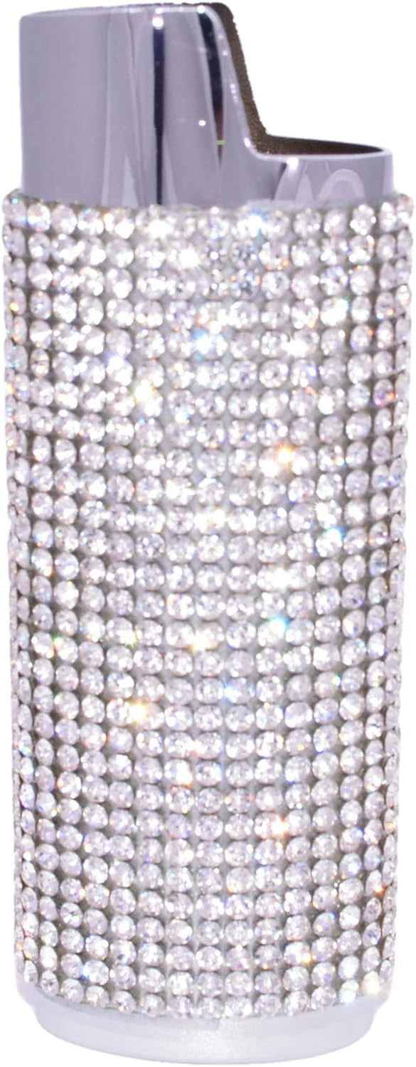 Crystal Rhinestone Cigarette Case / Lighter Sleeve Set for 120s, 100s,