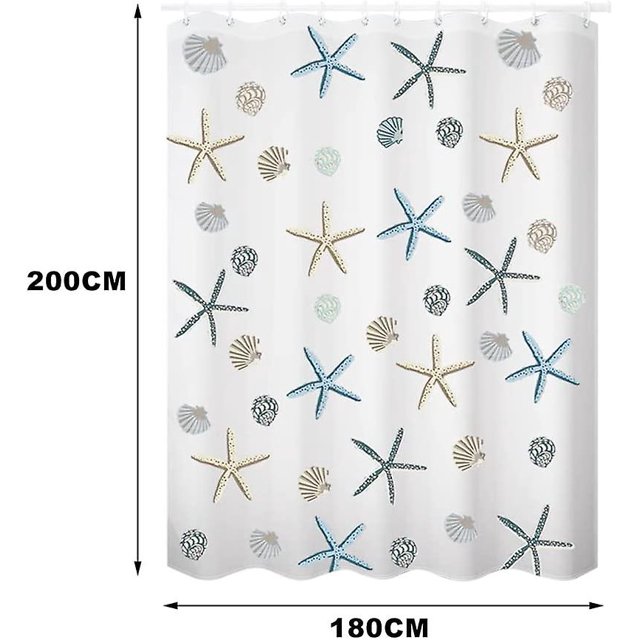 Cortinas de ducha Resistente al moho Cortina de ducha Lavable Tela de poliéster impermeable Cortinas de ba?o con 12 ganchos, Patte lindo y elegante XianweiShao 8390606432513