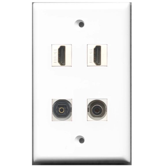 Ultra Spec Cables 2 Port HDMI 1 Port Toslink 1 Port 3.5mm Wall Plate